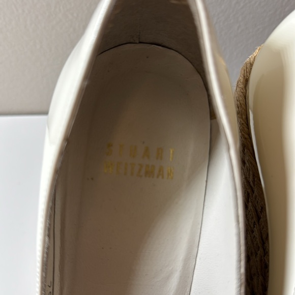 White Patent Leather Stuart Weitzman Platform Espadrilles - 6.5 - Picture 10 of 11